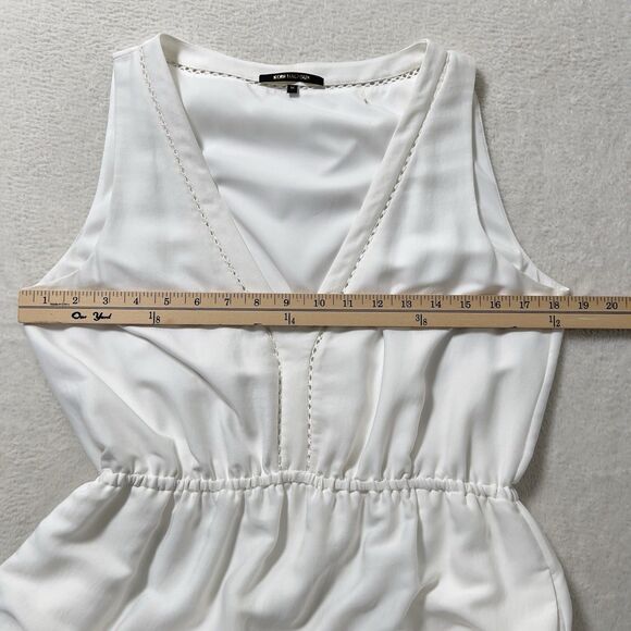 KOBI HALPERIN Claudette Tiered Maxi Dress Women Sz M White Hmmered Sleeveless - Picture 12 of 15